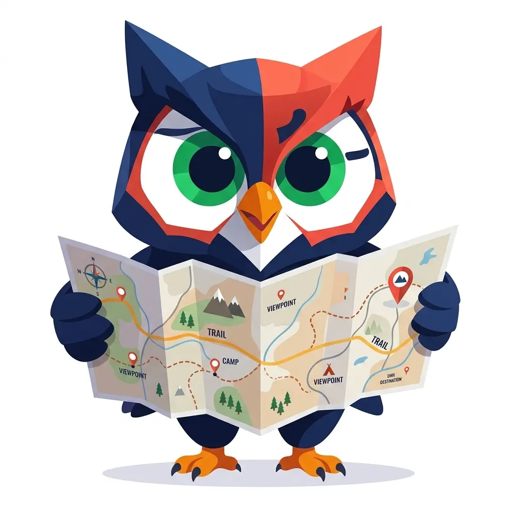 Owl with map